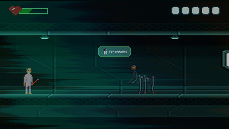 A screenshot of the game. It shows the player's character, a monster, and the UI, as well as a tutorial info box.